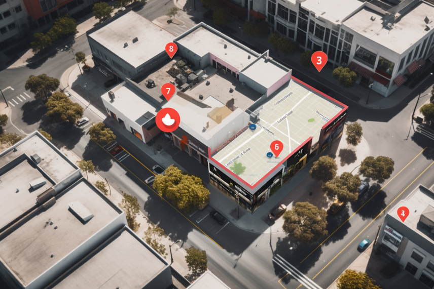 Illustration of a highlighted business locations, representing the significance of local citations and NAP consistency for local SEO.